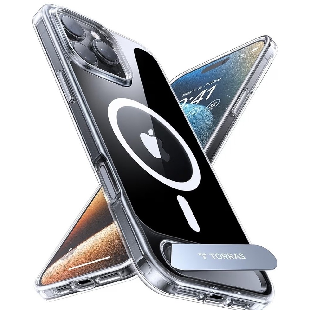 Strong Magnetic & Seamless Stand for iPhone 16 Pro Case Clear - TORRAS